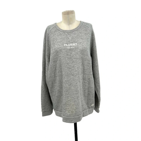 Marine Layer‎ Heather Gray Fluent Crew Neck Pullover Sweatshirt Size Large - Picture 1 of 9